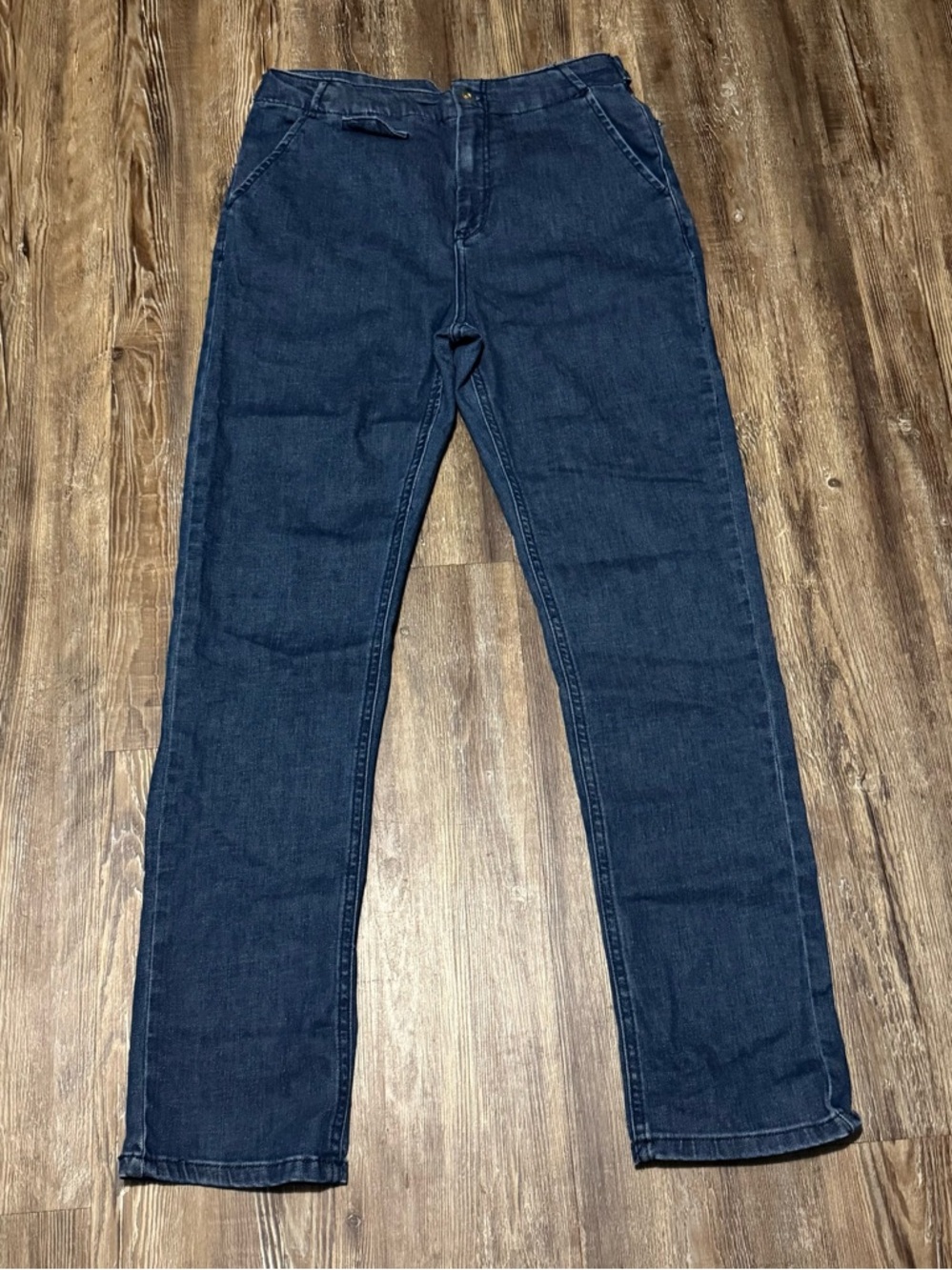 Pilcro Buckle Back Denim Trousers Women's 29 Slit Pocket High Rise Adjustable